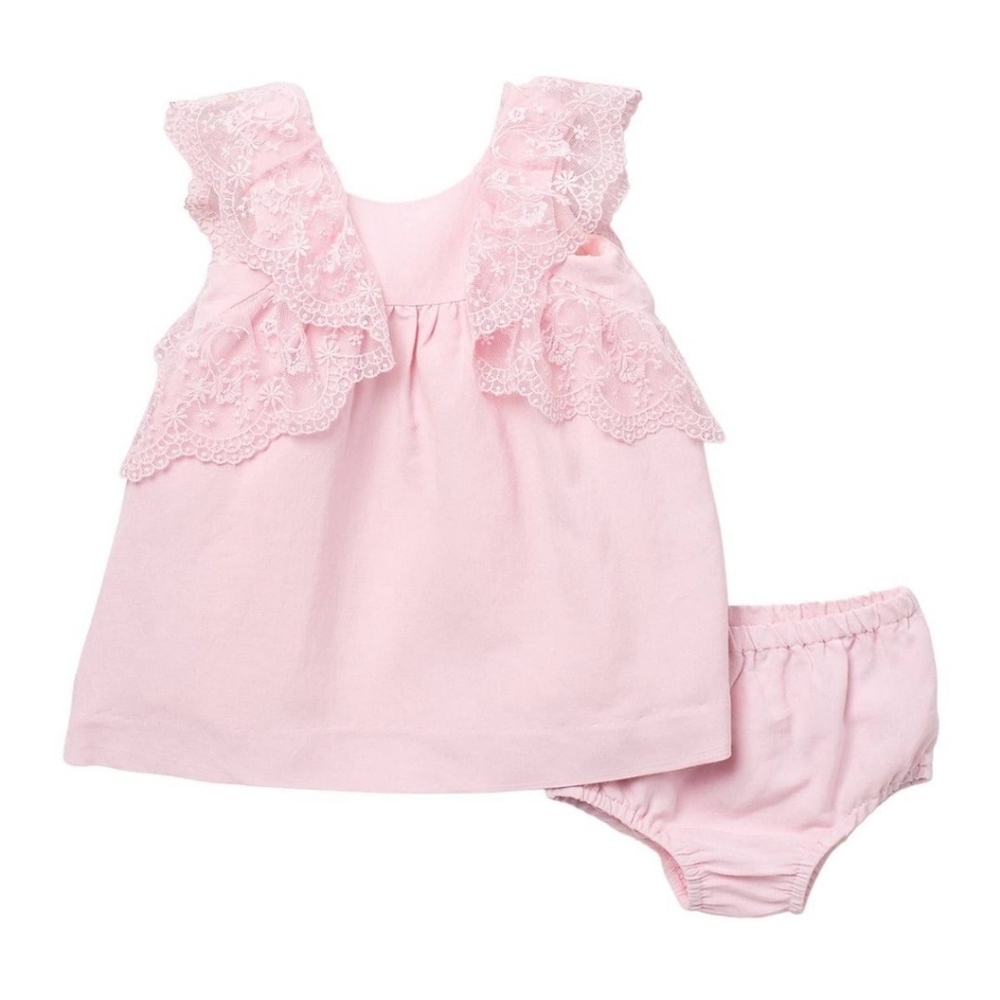 🆕 Miniclasix 🎠 Lacy Bow Dress & Bloomers Set